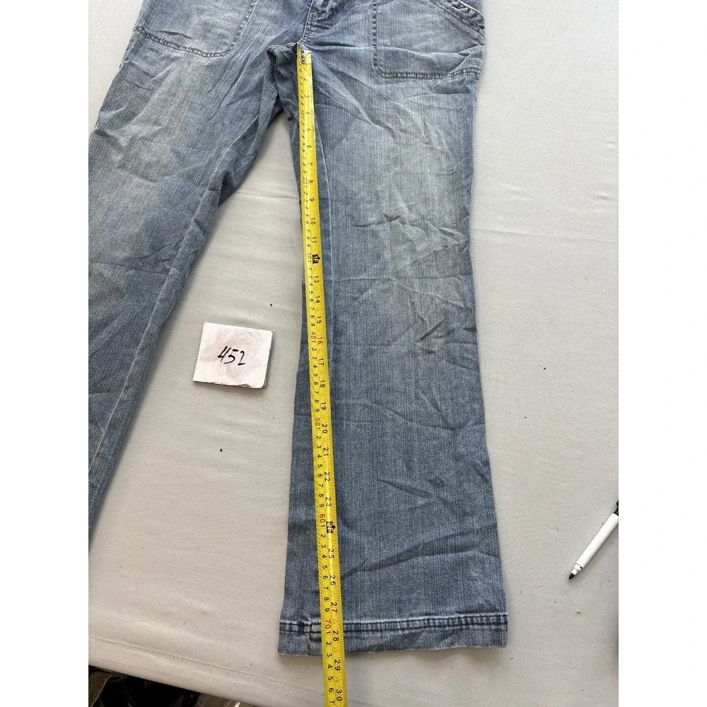 Old Navy Maternity Boot Cut Jeans Womens Size M Light Wash Stretch Blue Denim
